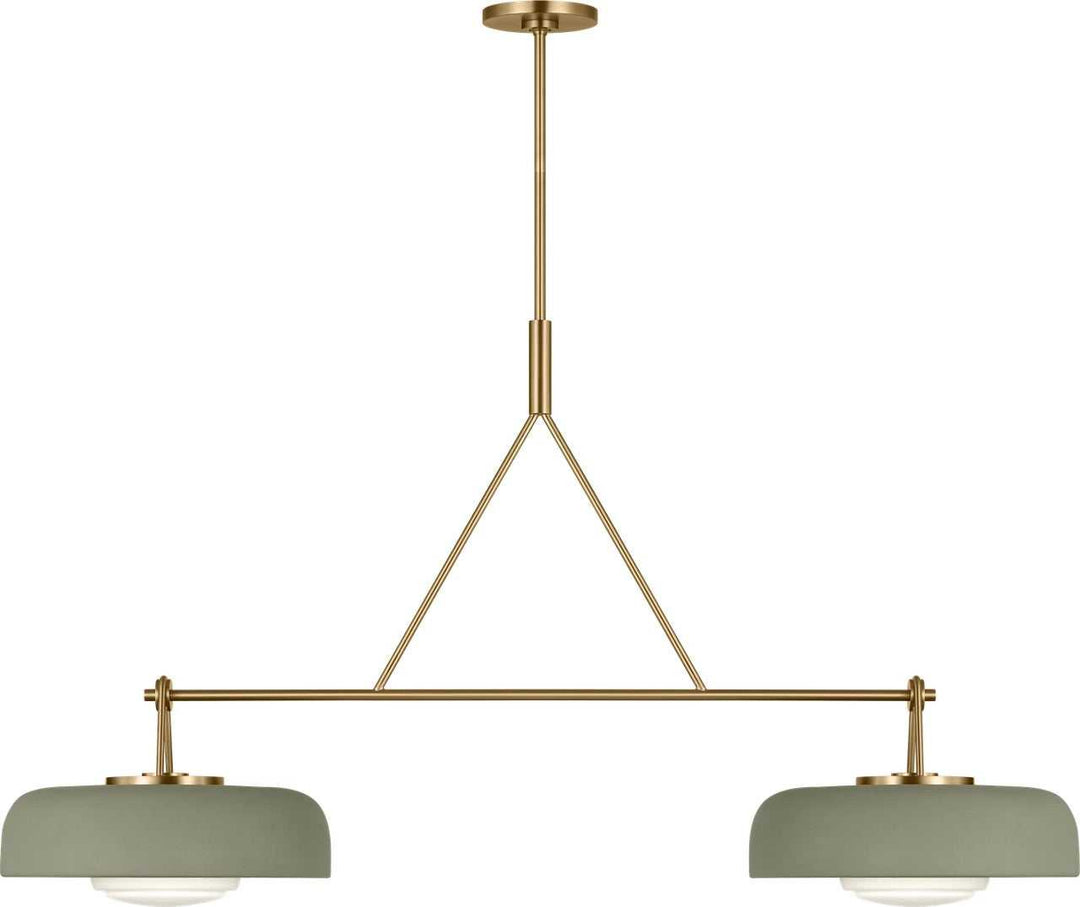 Liora Two Light Linear Chandelier in Estate Brass Visual Comfort Studio Canada
