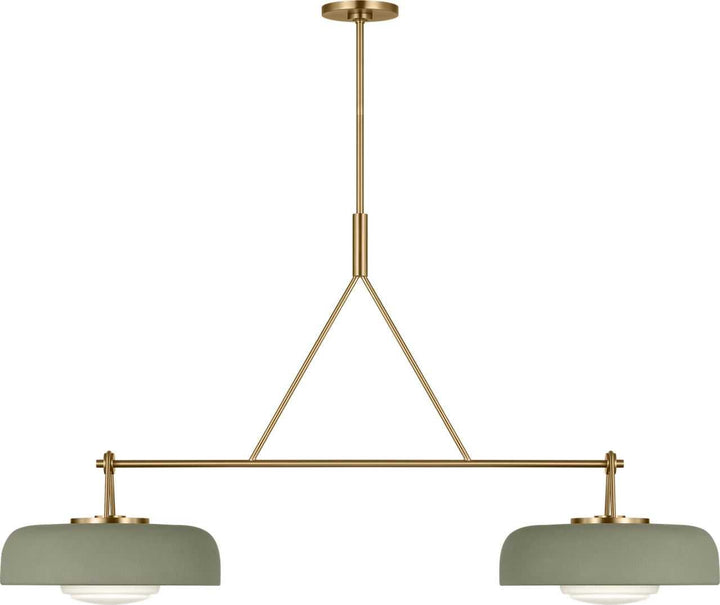 Liora Two Light Linear Chandelier in Estate Brass Visual Comfort Studio Canada