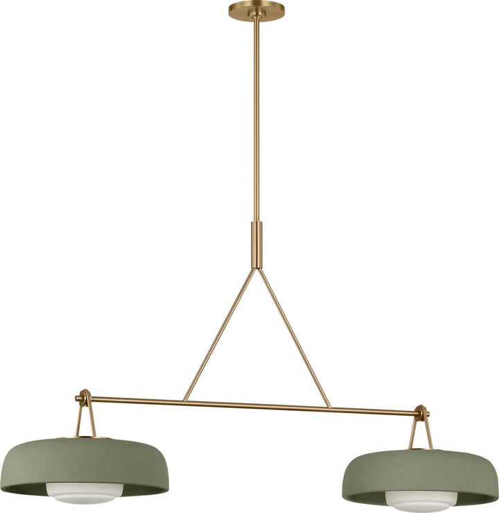 Liora Two Light Linear Chandelier in Estate Brass Visual Comfort Studio Canada