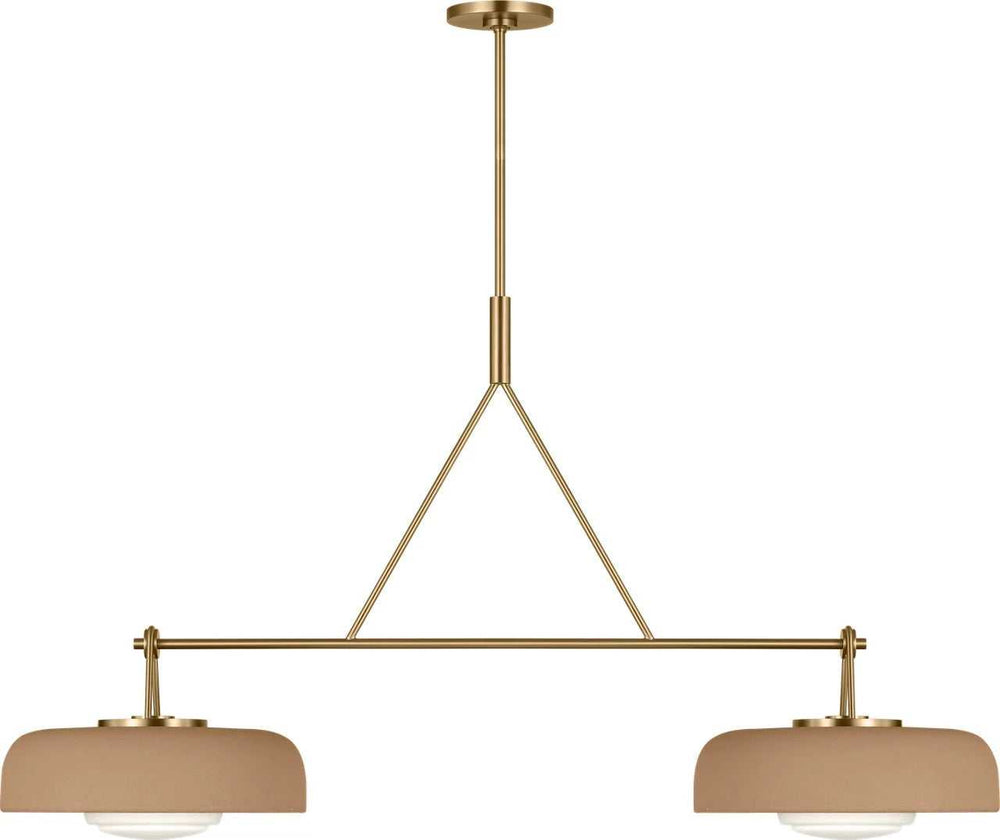 Liora Two Light Linear Chandelier in Estate Brass Visual Comfort Studio Canada