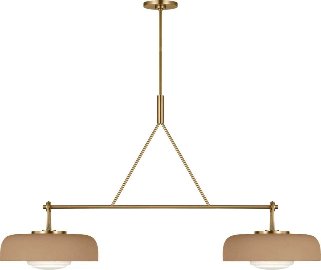 Liora Two Light Linear Chandelier in Estate Brass Visual Comfort Studio Canada