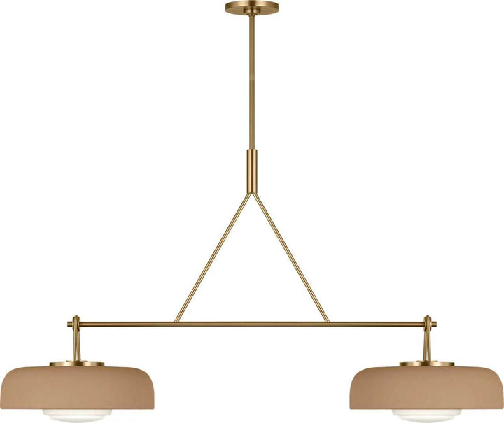 Liora Two Light Linear Chandelier in Estate Brass Visual Comfort Studio Canada