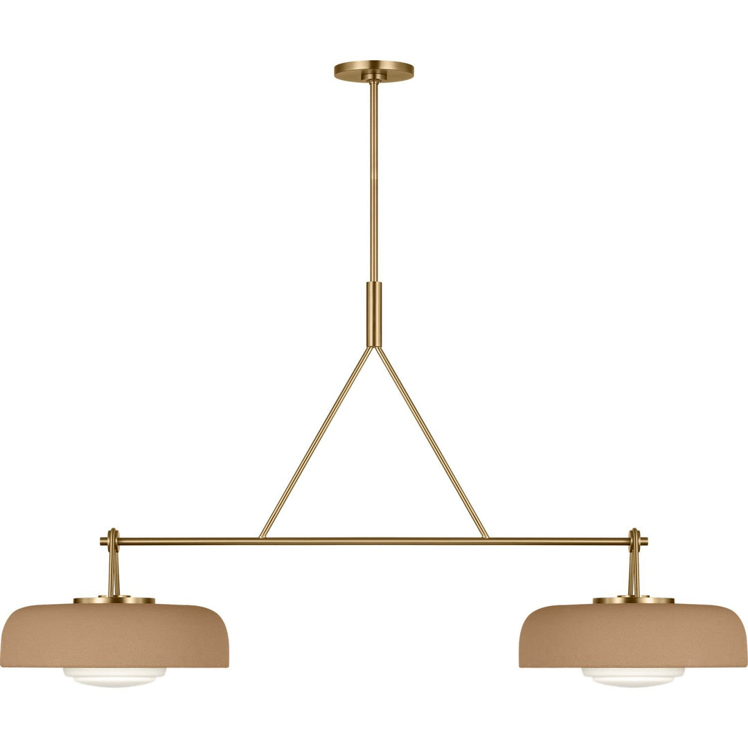 Liora Two Light Linear Chandelier in Estate Brass Visual Comfort Studio Canada