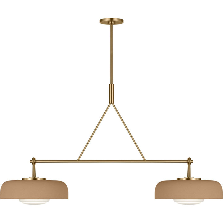 Liora Two Light Linear Chandelier in Estate Brass Visual Comfort Studio Canada