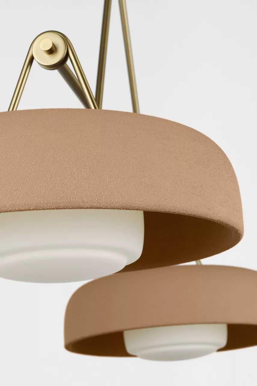 Liora Two Light Linear Chandelier in Estate Brass Visual Comfort Studio Canada