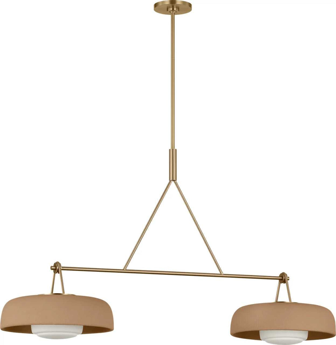 Liora Two Light Linear Chandelier in Estate Brass Visual Comfort Studio Canada