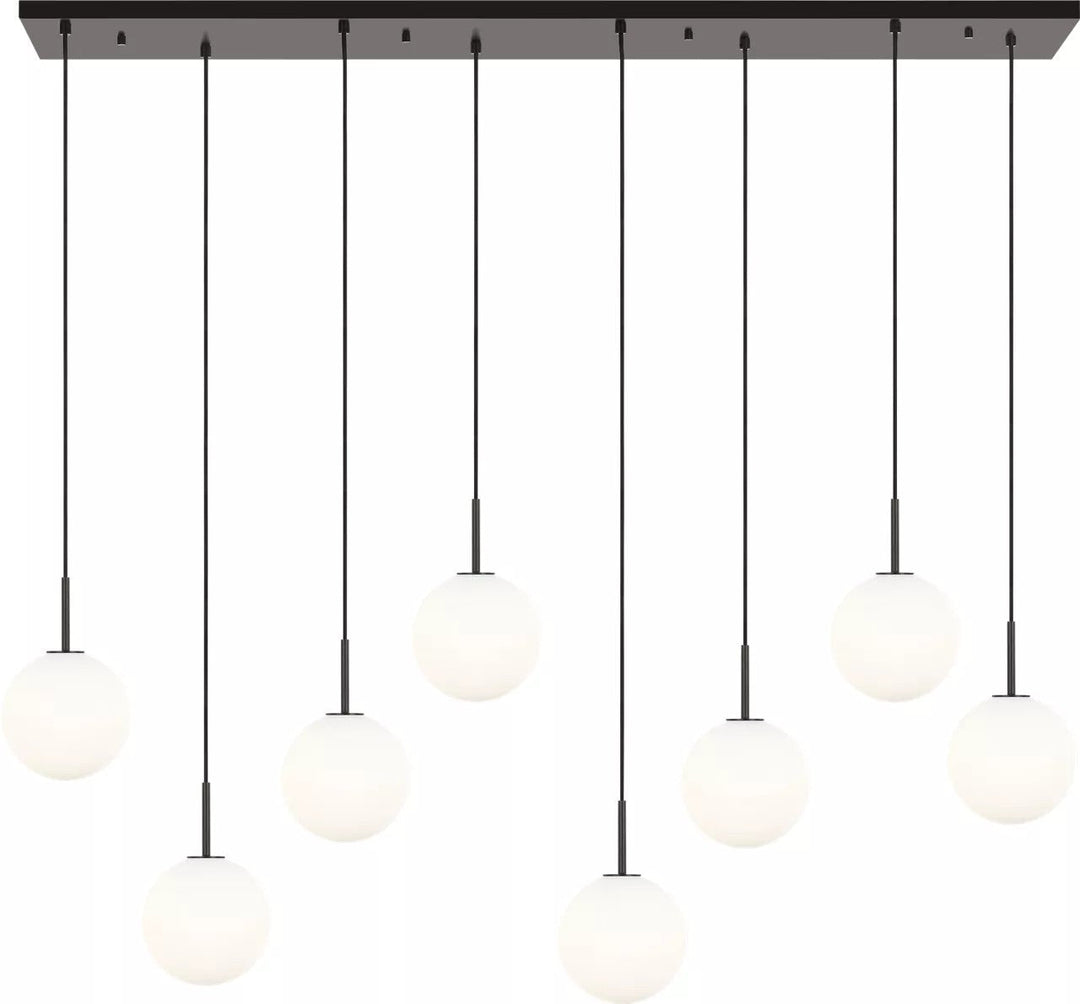Sorelle Eight Light Linear Chandelier in Aged Iron Visual Comfort Studio Canada