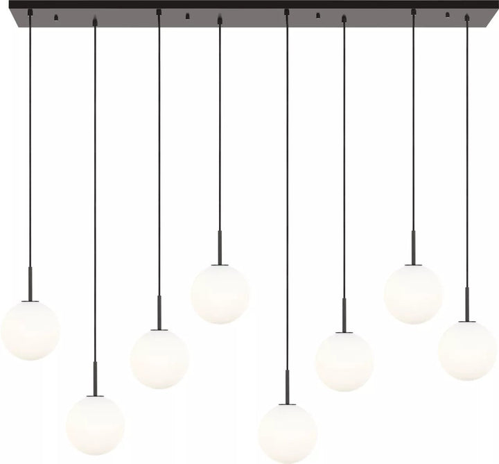 Sorelle Eight Light Linear Chandelier in Aged Iron Visual Comfort Studio Canada