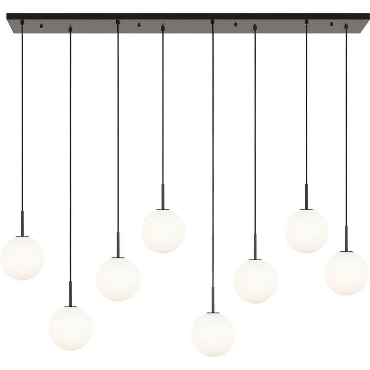 Sorelle Eight Light Linear Chandelier in Aged Iron Visual Comfort Studio Canada