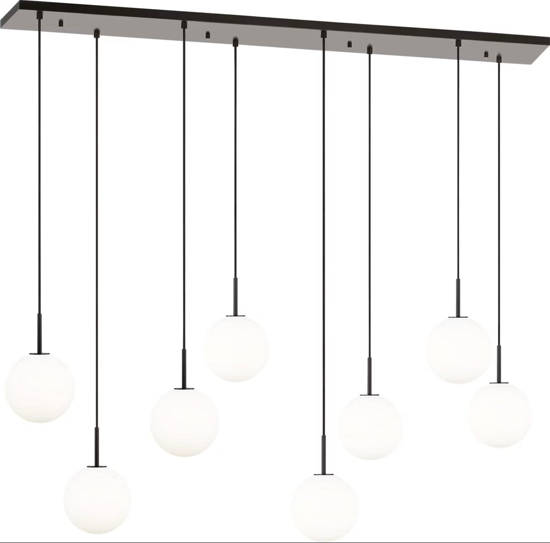 Sorelle Eight Light Linear Chandelier in Aged Iron Visual Comfort Studio Canada