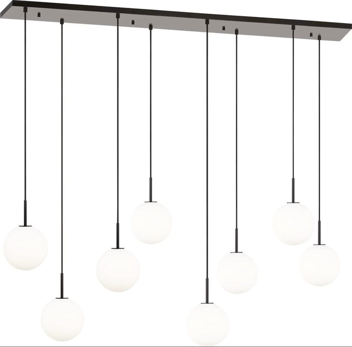 Sorelle Eight Light Linear Chandelier in Aged Iron Visual Comfort Studio Canada