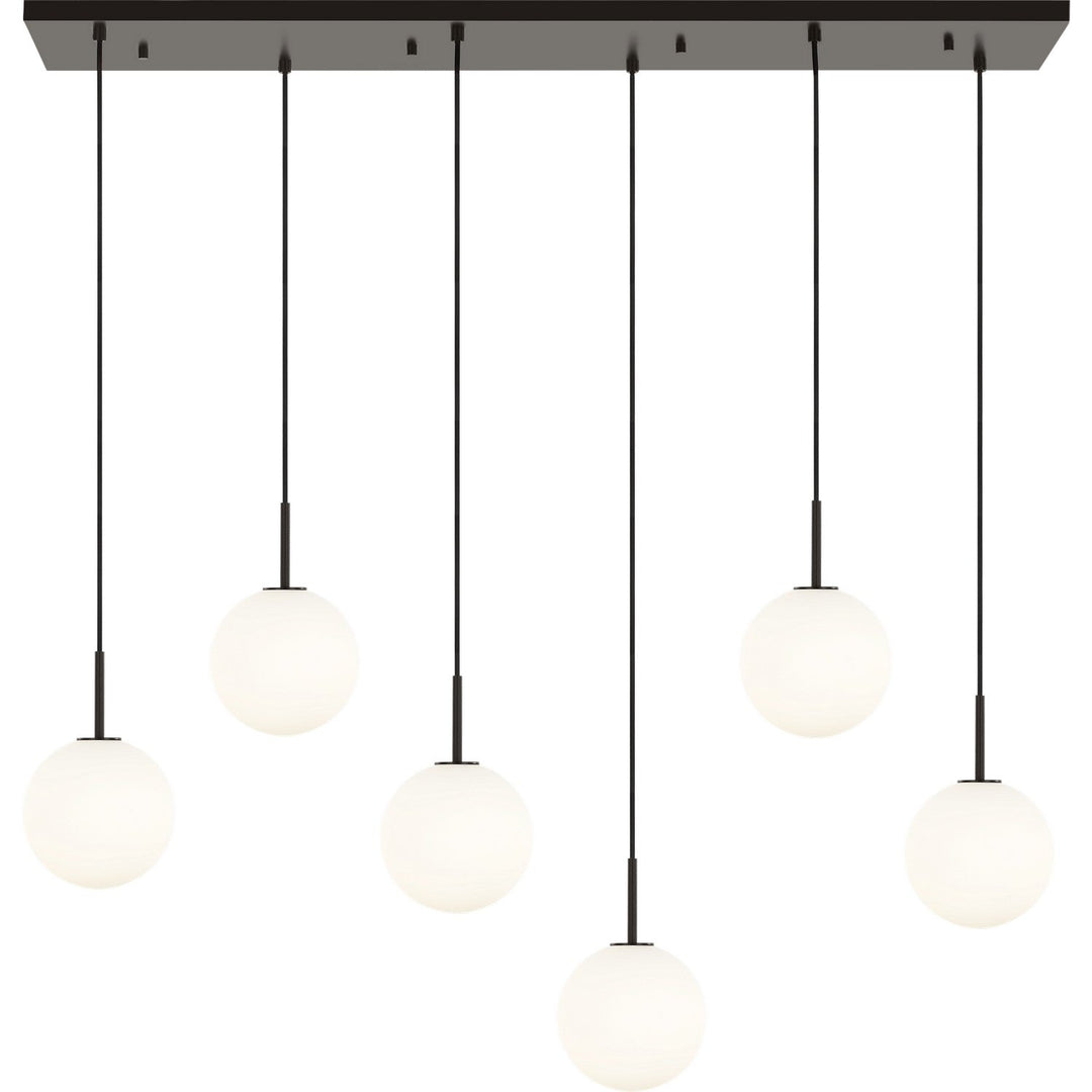 Sorelle Six Light Linear Chandelier in Aged Iron Visual Comfort Studio Canada
