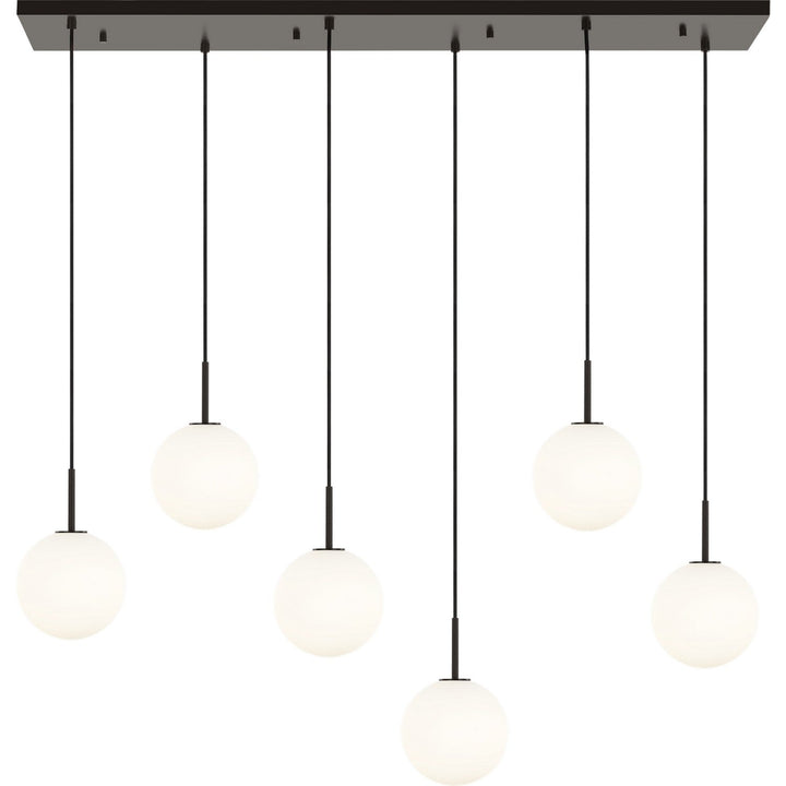 Sorelle Six Light Linear Chandelier in Aged Iron Visual Comfort Studio Canada