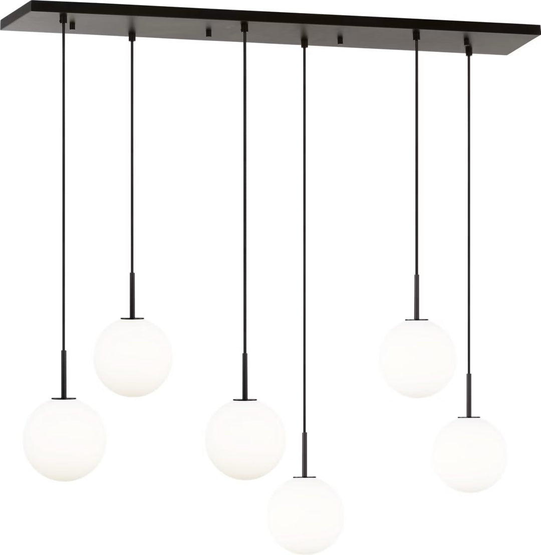 Sorelle Six Light Linear Chandelier in Aged Iron Visual Comfort Studio Canada