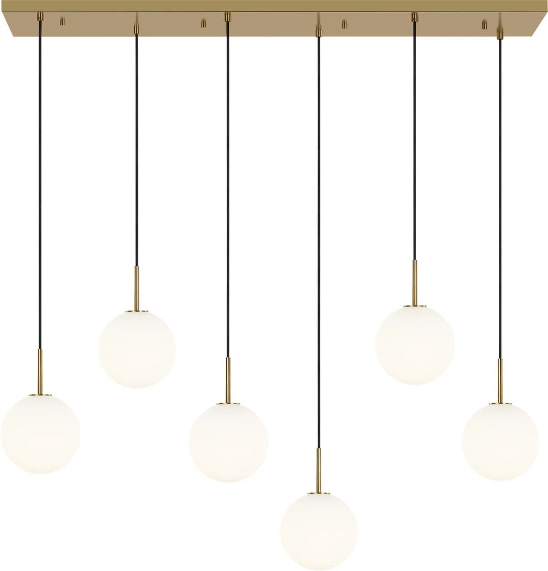 Sorelle Six Light Linear Chandelier in Estate Brass Visual Comfort Studio Canada