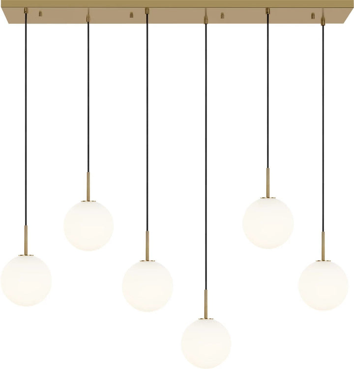 Sorelle Six Light Linear Chandelier in Estate Brass Visual Comfort Studio Canada