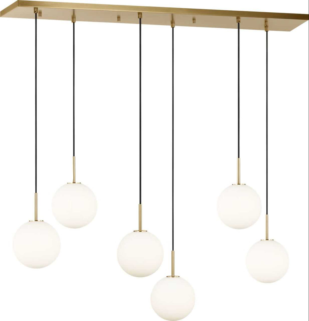 Sorelle Six Light Linear Chandelier in Estate Brass Visual Comfort Studio Canada