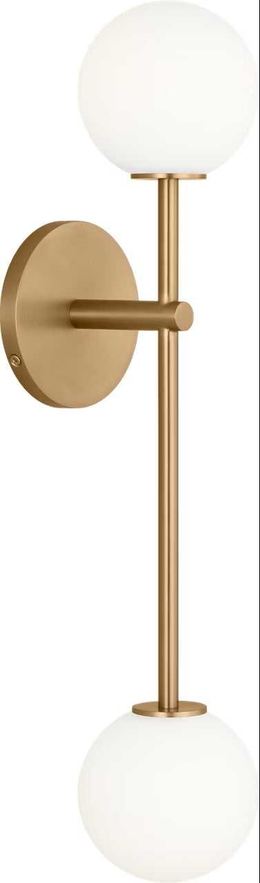 Sorelle Two Light Wall Sconce in Estate Brass Visual Comfort Studio Canada