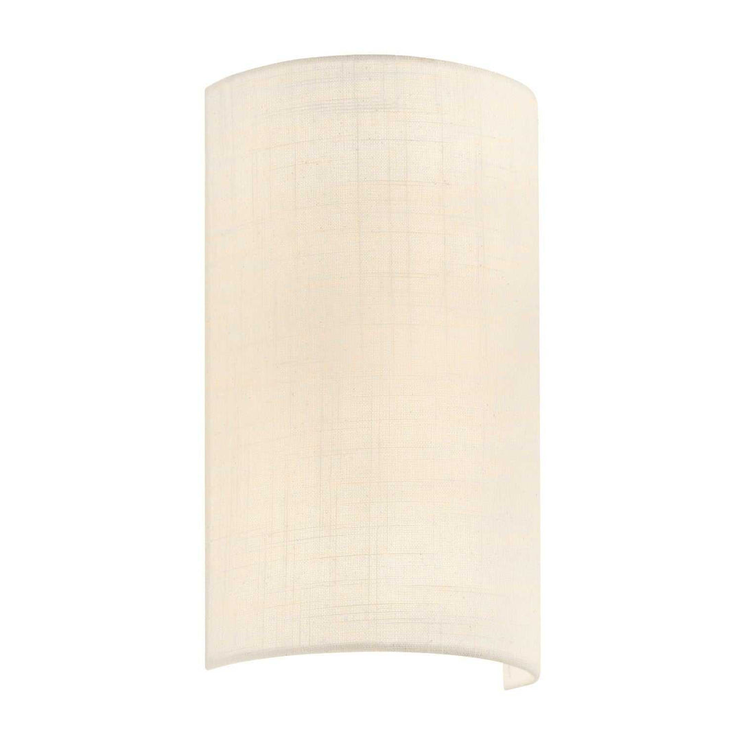 Textile Two Light Wall Sconce in Cream Linen Fabric Justice Designs