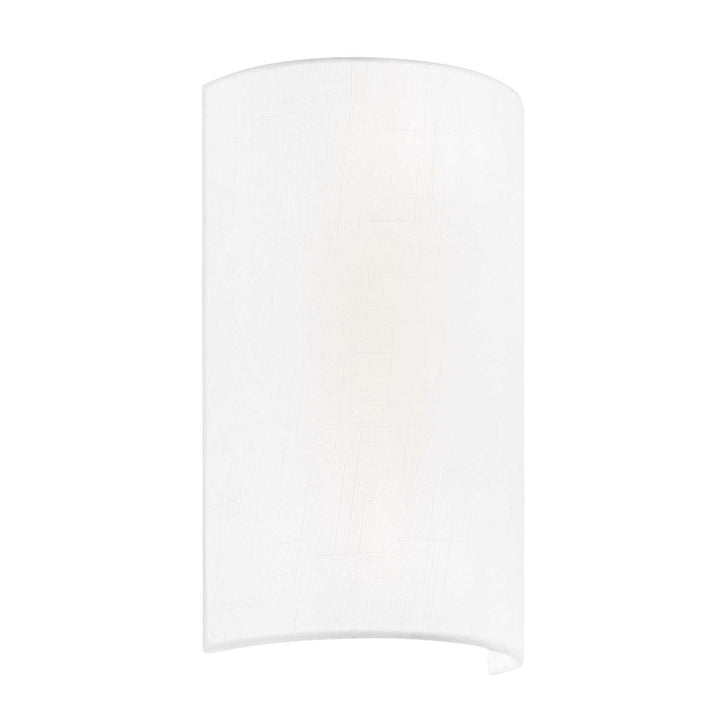 Textile Two Light Wall Sconce in White Linen Fabric Justice Designs