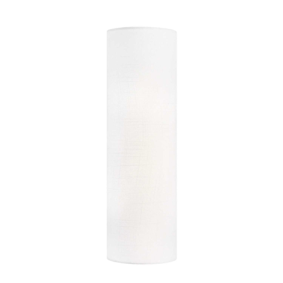 Textile Two Light Wall Sconce in White Linen Fabric Justice Designs