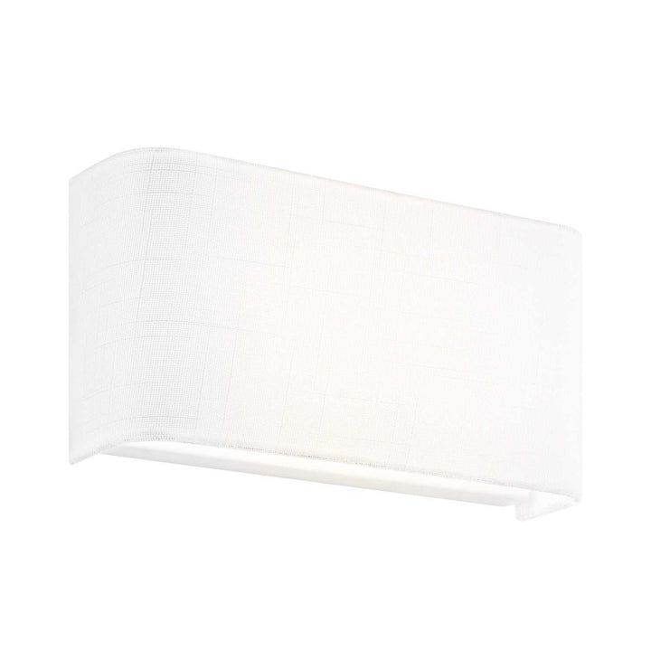 Textile LED Wall Sconce in White Linen Fabric Justice Designs