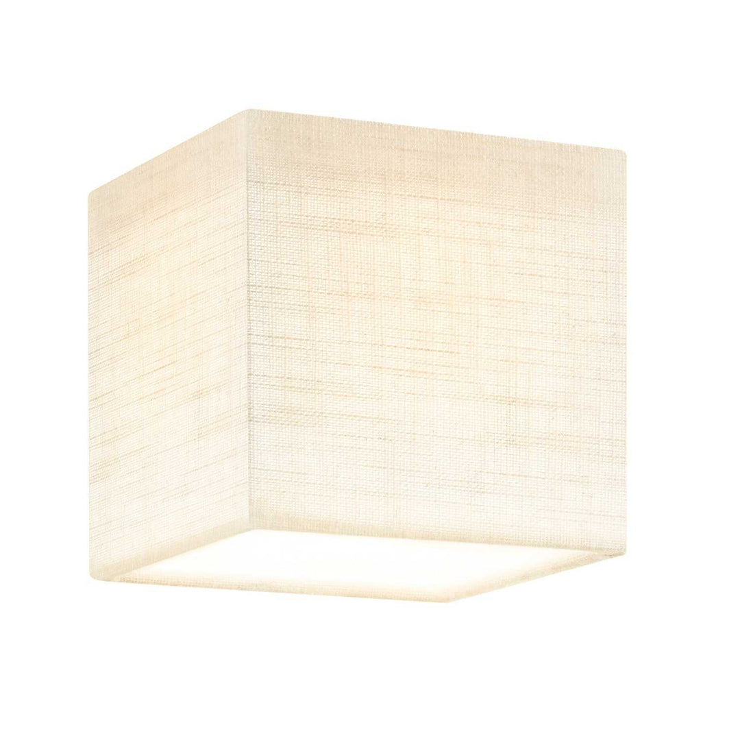 Textile LED Flush-Mount in Cream Linen Fabric Justice Designs