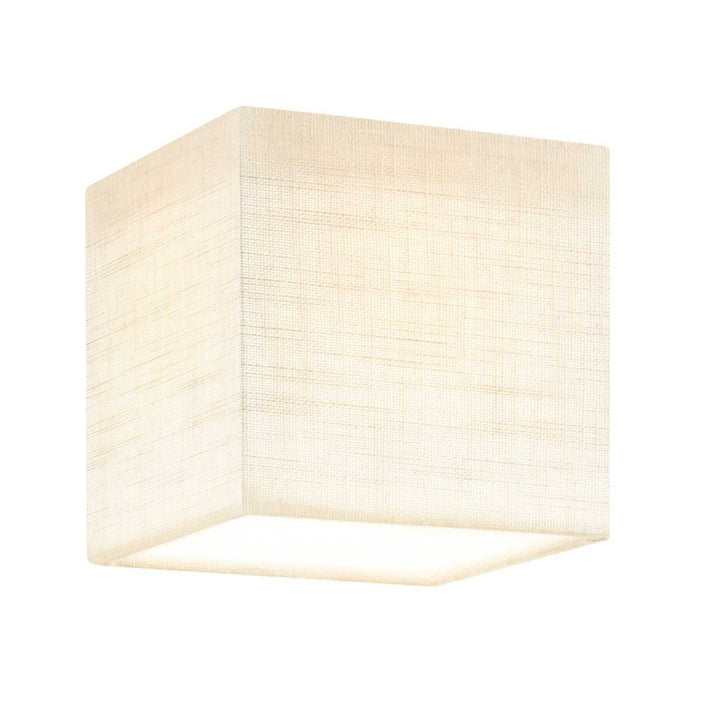 Textile LED Flush-Mount in Cream Linen Fabric Justice Designs