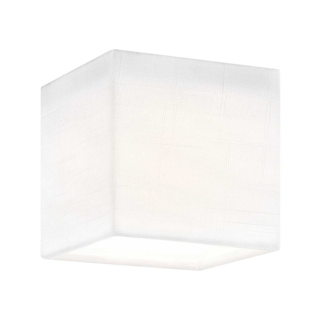 Textile LED Flush-Mount in White Linen Fabric Justice Designs