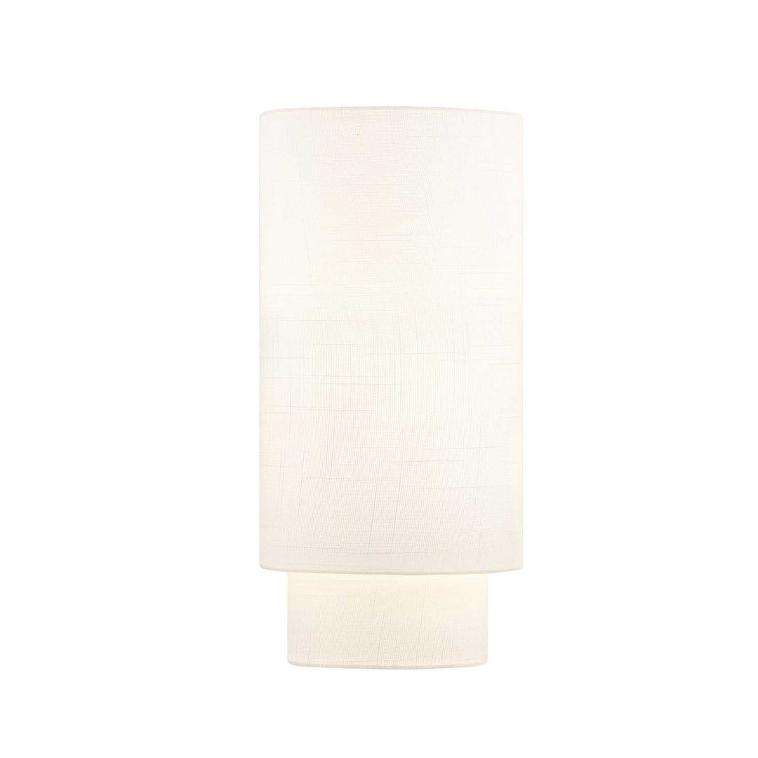 Textile One Light Wall Sconce in White Linen Fabric Justice Designs