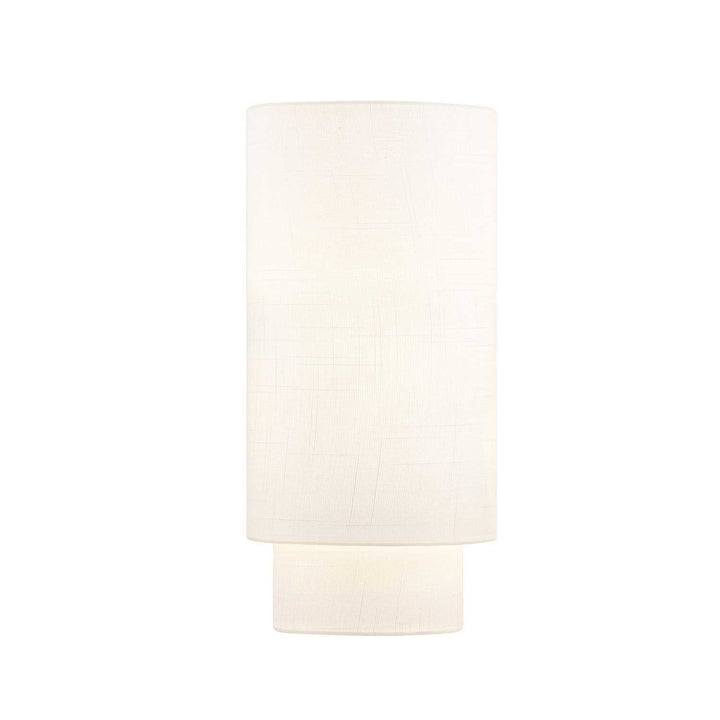 Textile One Light Wall Sconce in White Linen Fabric Justice Designs