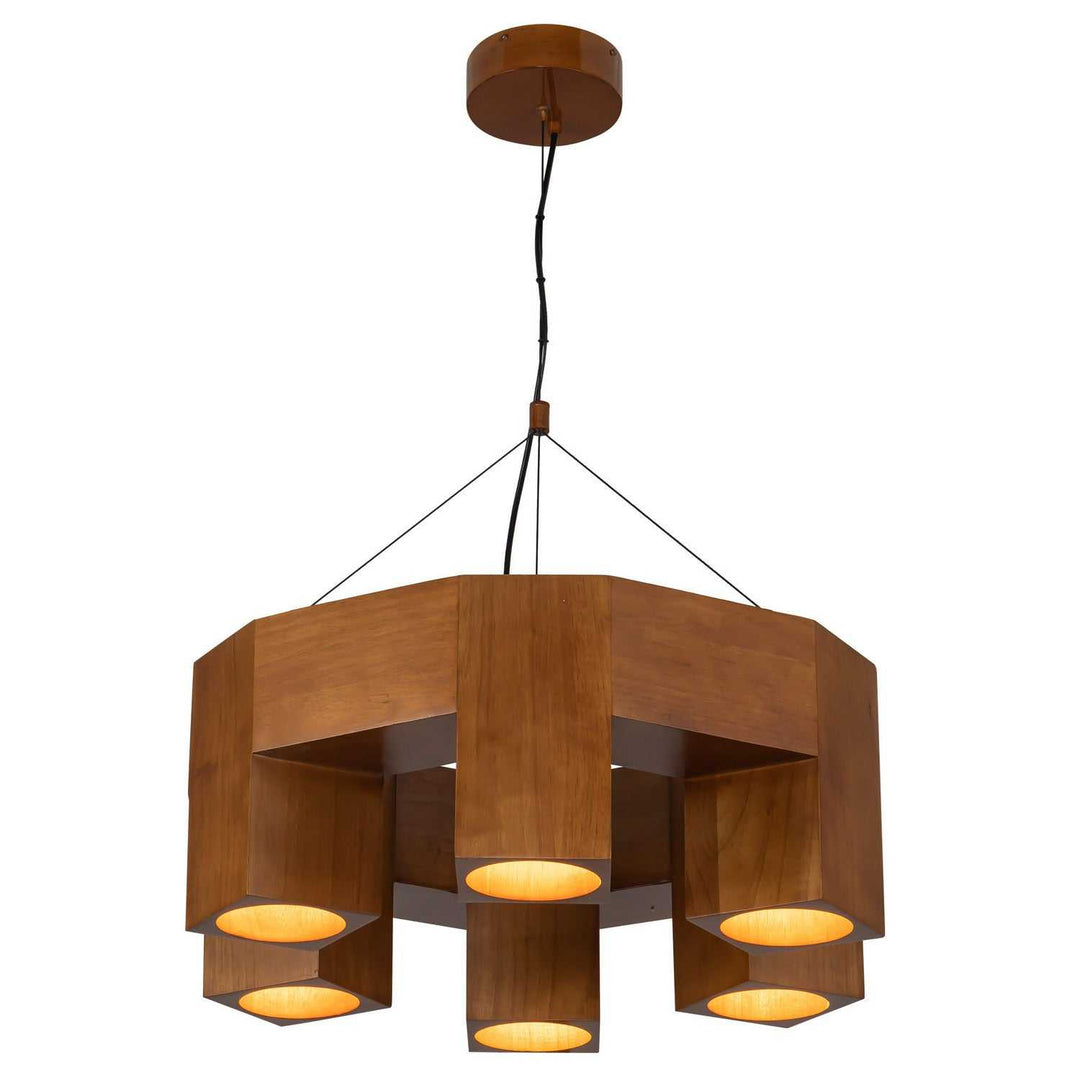 Bosco LED Chandelier in Natural Oak Kuzco Canada