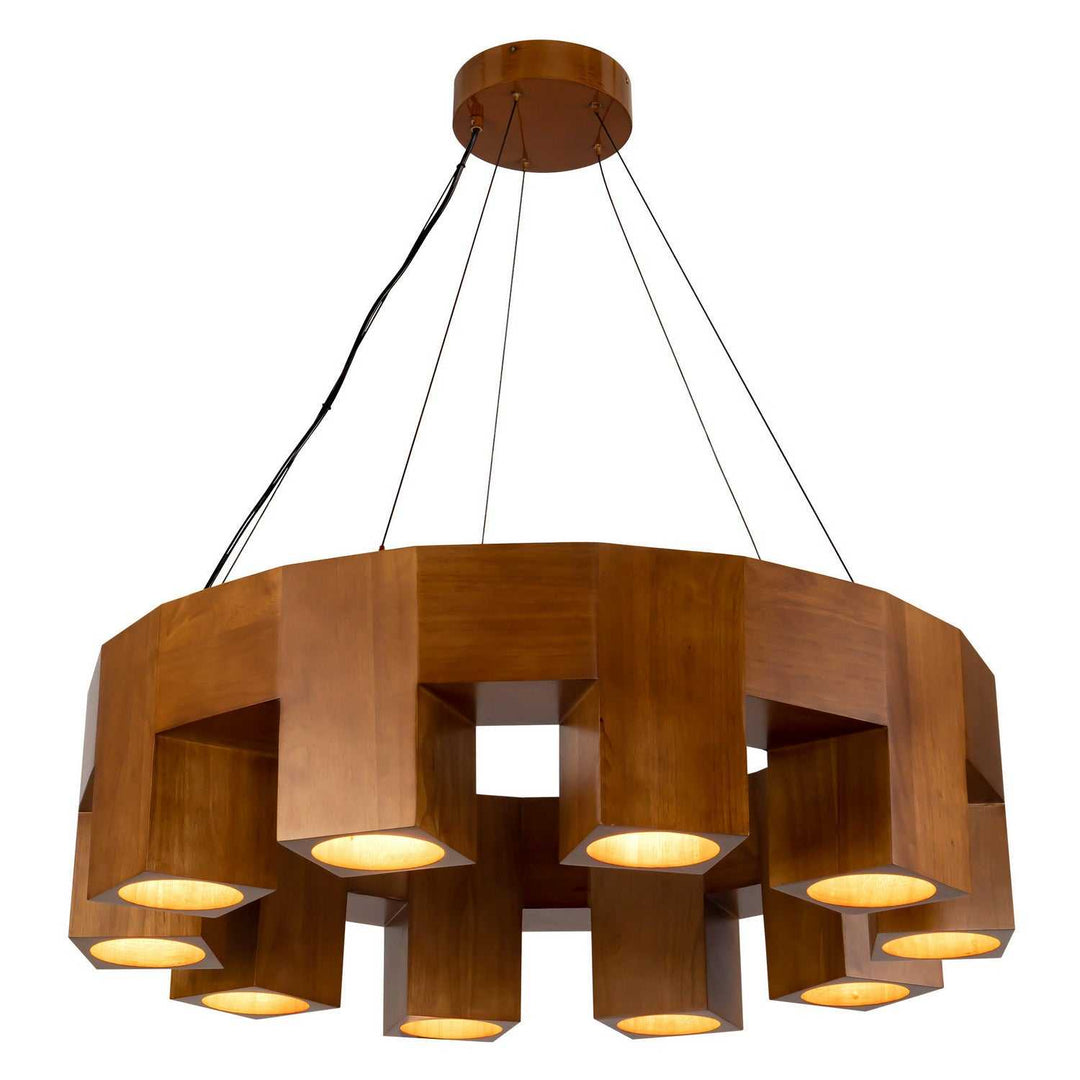 Bosco LED Chandelier in Natural Oak Kuzco Canada