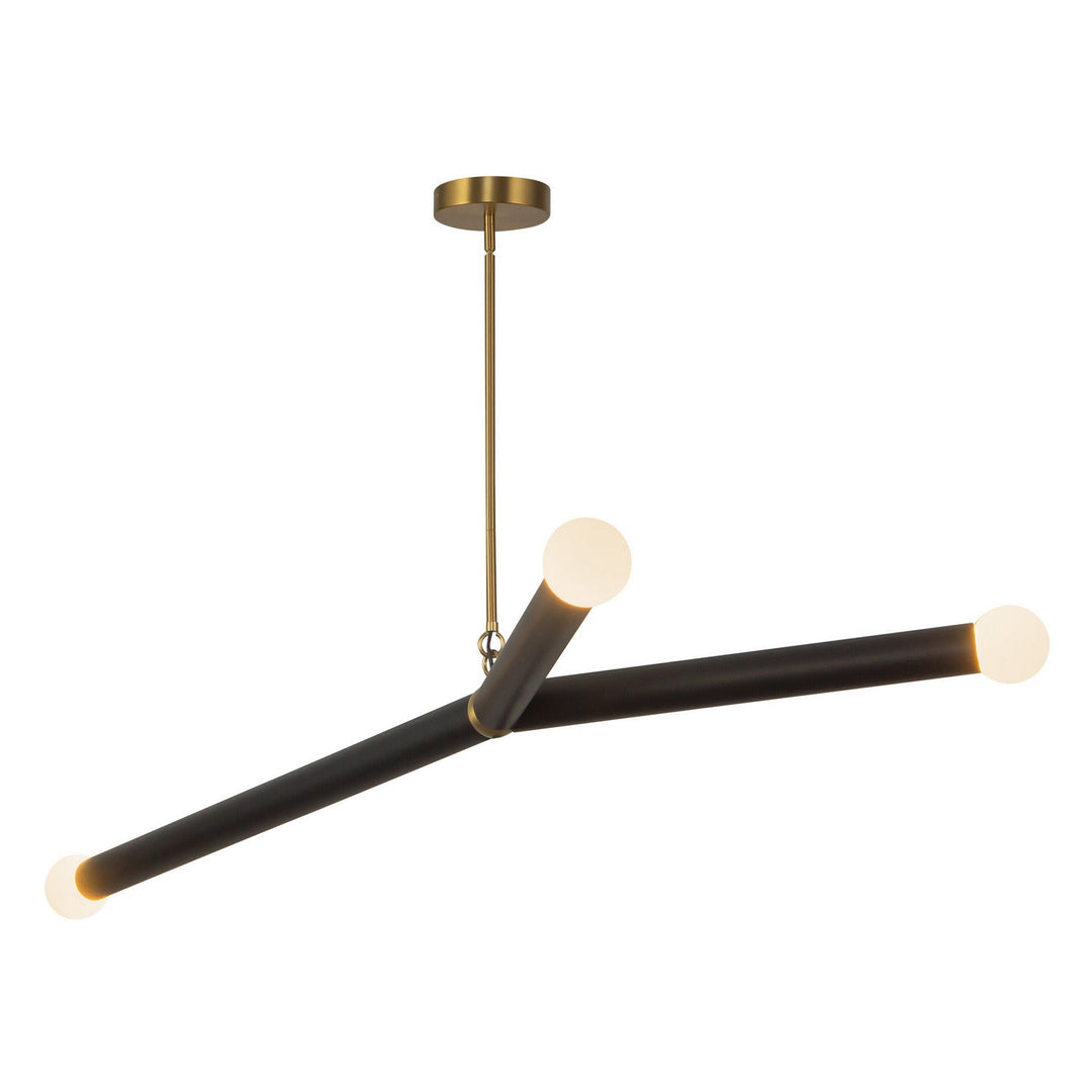 Calla LED Chandelier in Brushed Gold/Black Vegan Leather Kuzco Canada