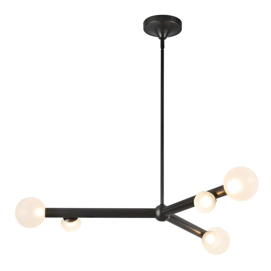 Reese LED Chandelier in Urban Bronze/Opal Glass Kuzco Canada