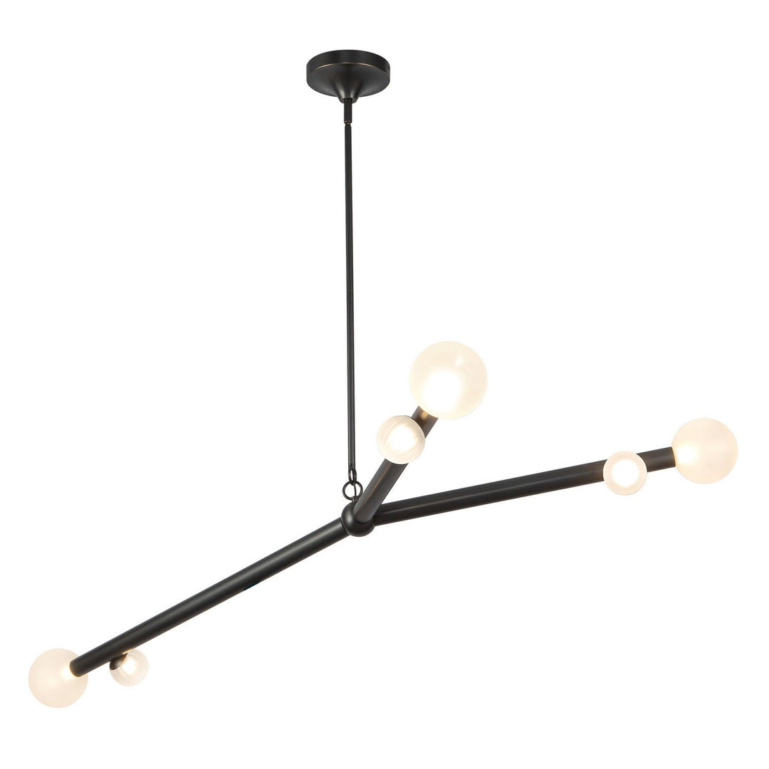Reese LED Chandelier in Urban Bronze/Opal Glass Kuzco Canada