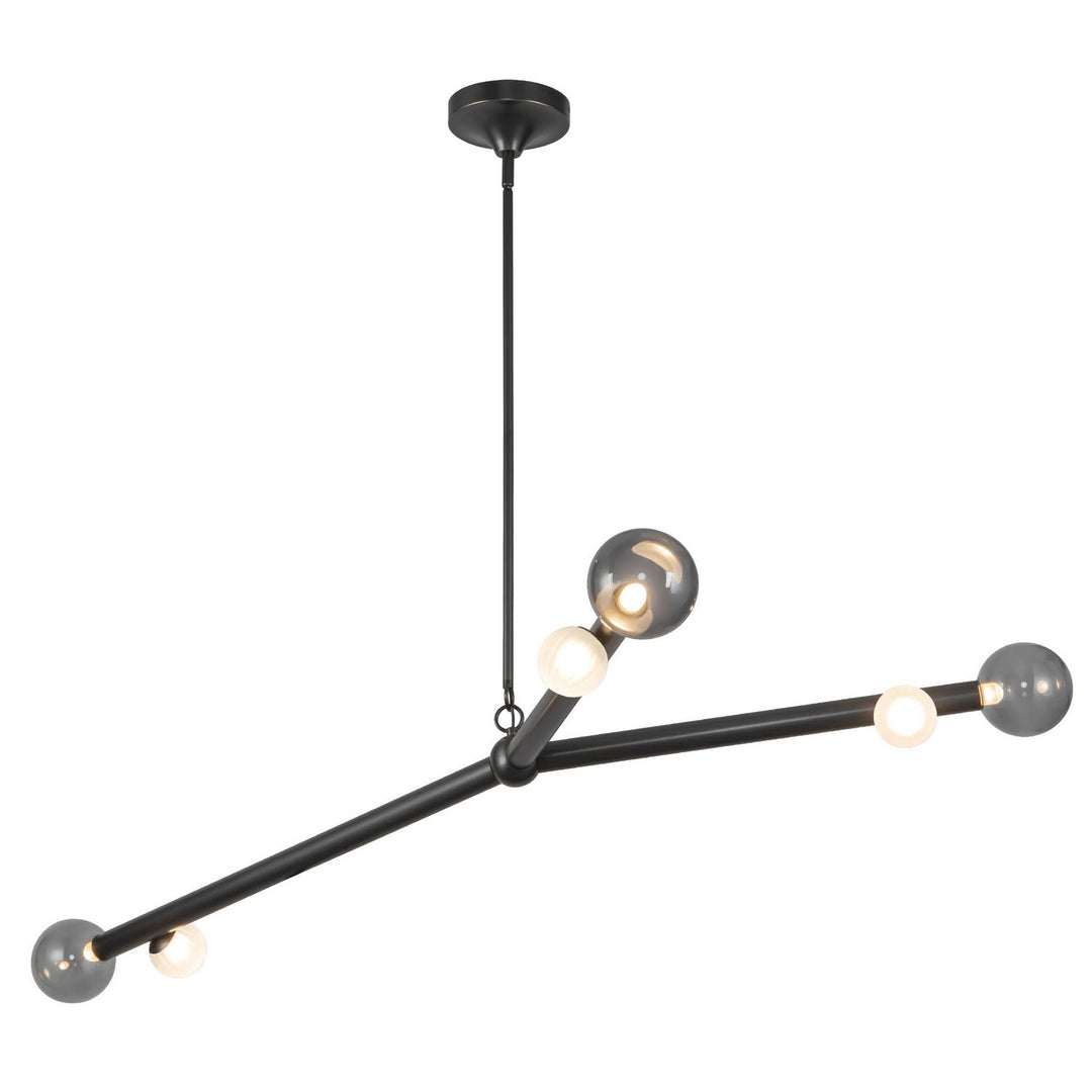 Reese LED Chandelier in Urban Bronze/Smoked Glass Kuzco Canada