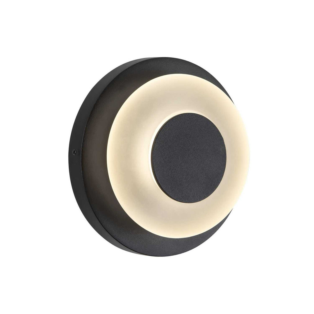 Stephord LED Exterior Wall Sconce in Black/Frosted Glass Kuzco Canada