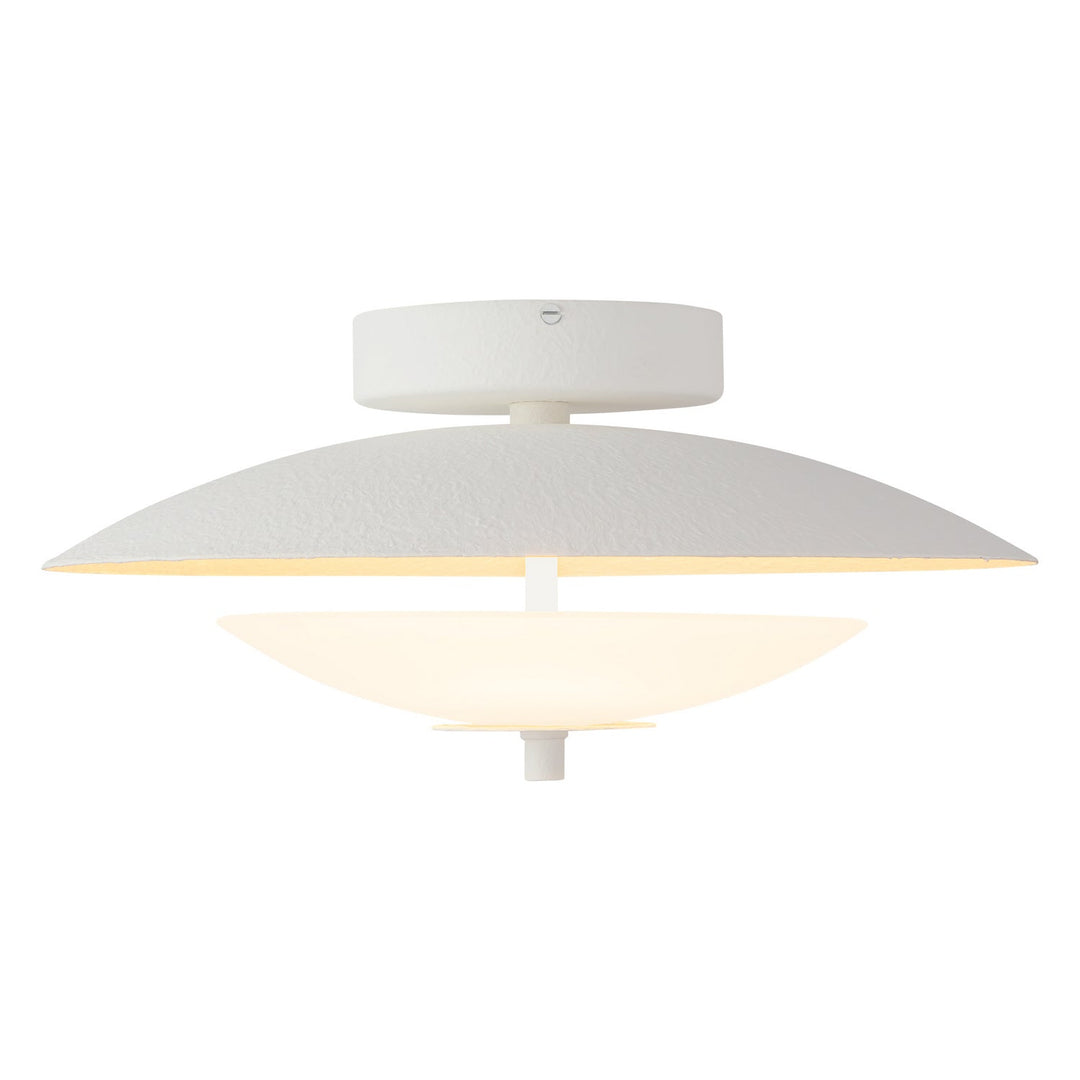 Prescott LED Flush Mount in Antique White/Opal Matte Glass Alora Canada