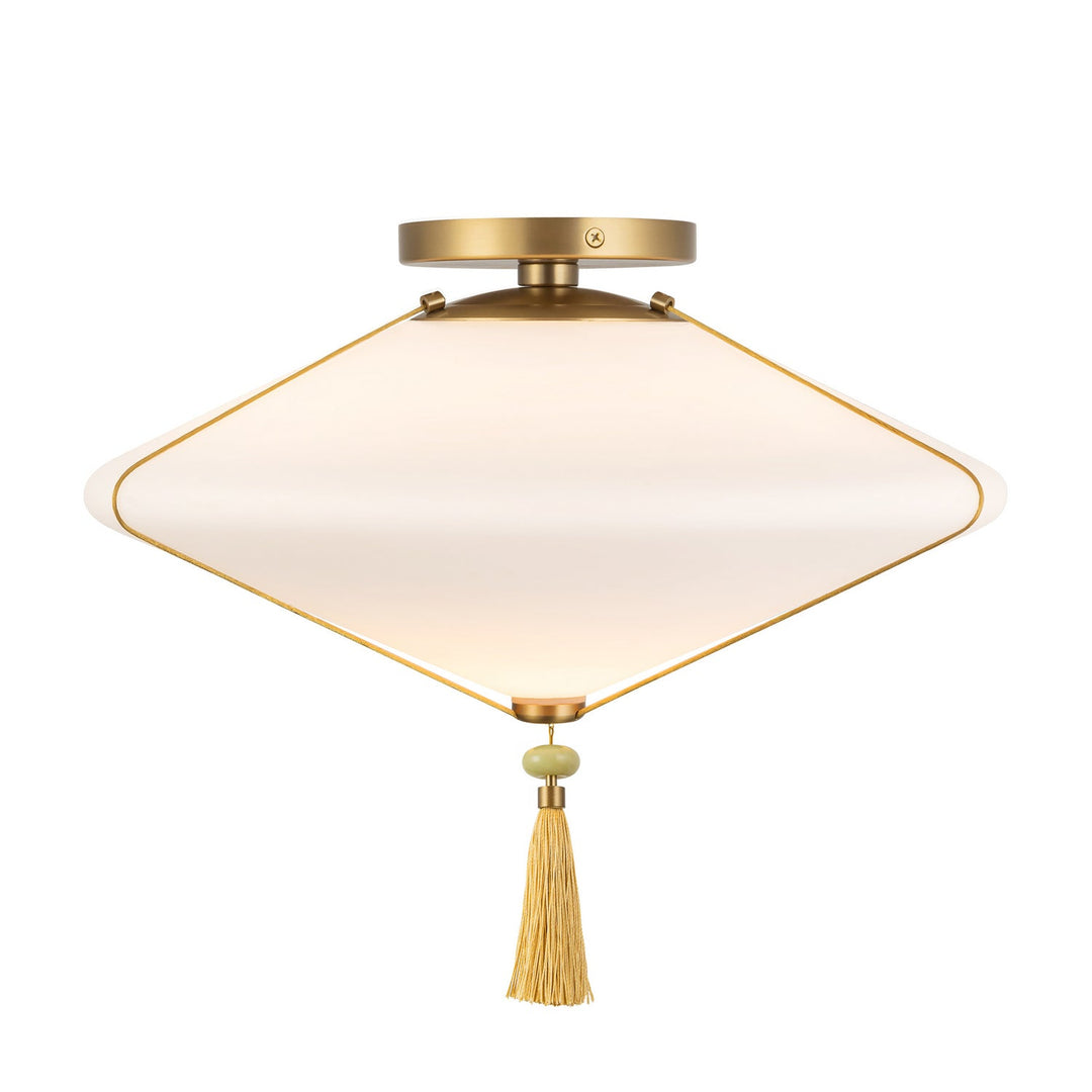 Reeve One Light Flush Mount in Brushed Gold/Opal Glass Alora Canada