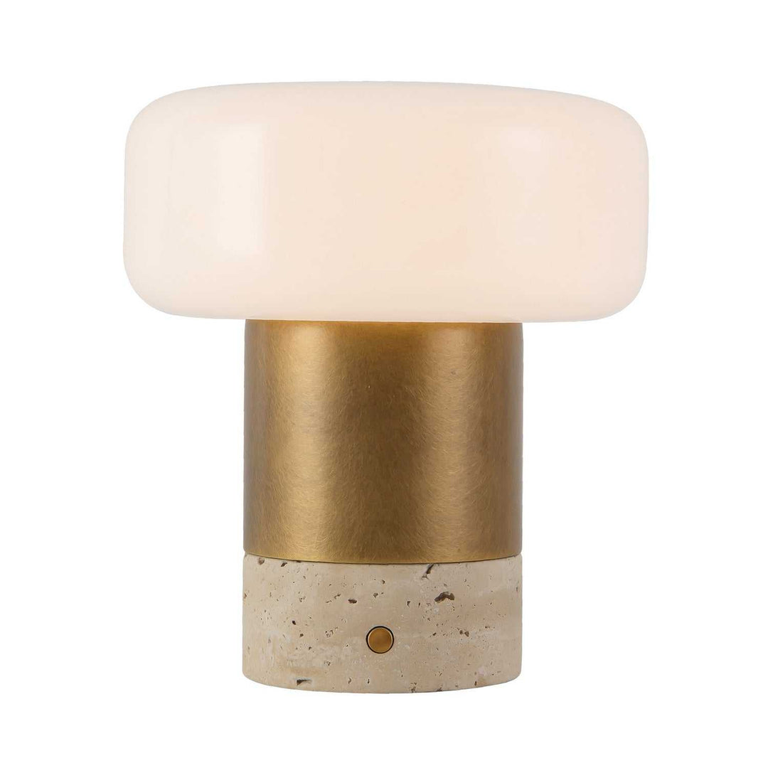Niko LED Table Lamp in Vintage Brass/Opal Matte Glass Alora Canada