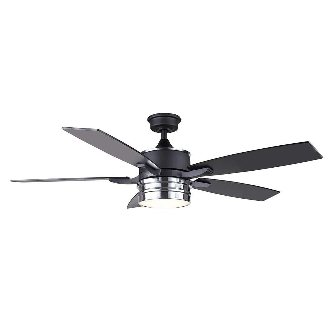 Shelton 52" Ceiling Fan in Matte Black And Chrome Canarm Canada