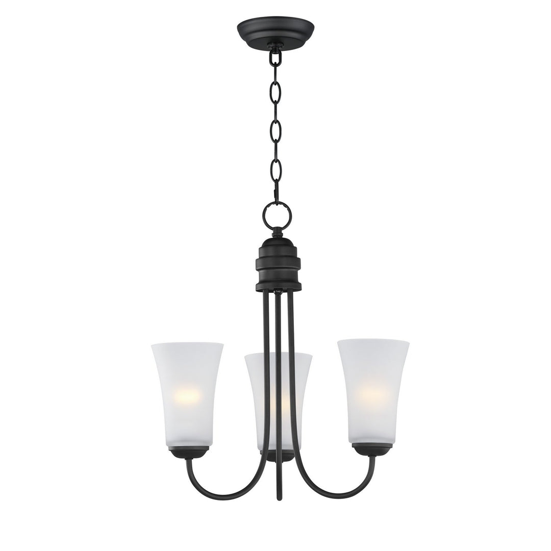 Maxim - 10043FTBK - Three Light Chandelier - Logan - Black