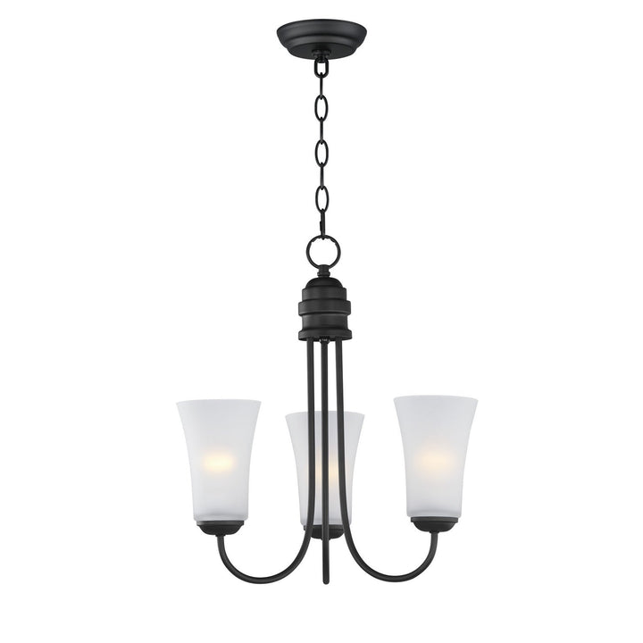 Maxim - 10043FTBK - Three Light Chandelier - Logan - Black