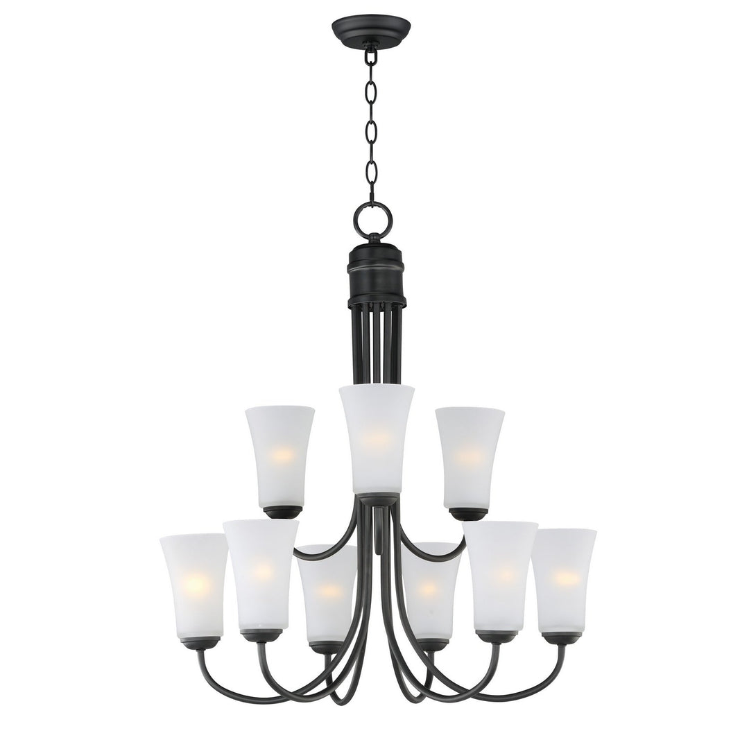 Maxim - 10046FTBK - Nine Light Chandelier - Logan - Black
