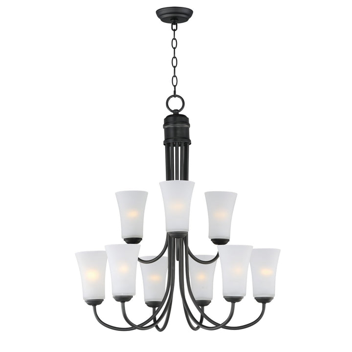 Maxim - 10046FTBK - Nine Light Chandelier - Logan - Black