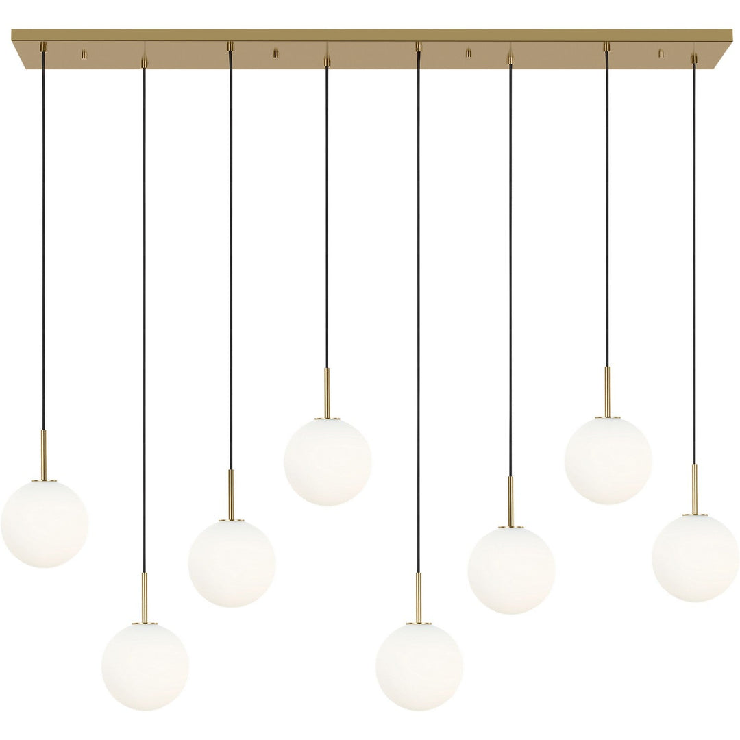 Sorelle Eight Light Linear Chandelier in Estate Brass Visual Comfort Studio Canada