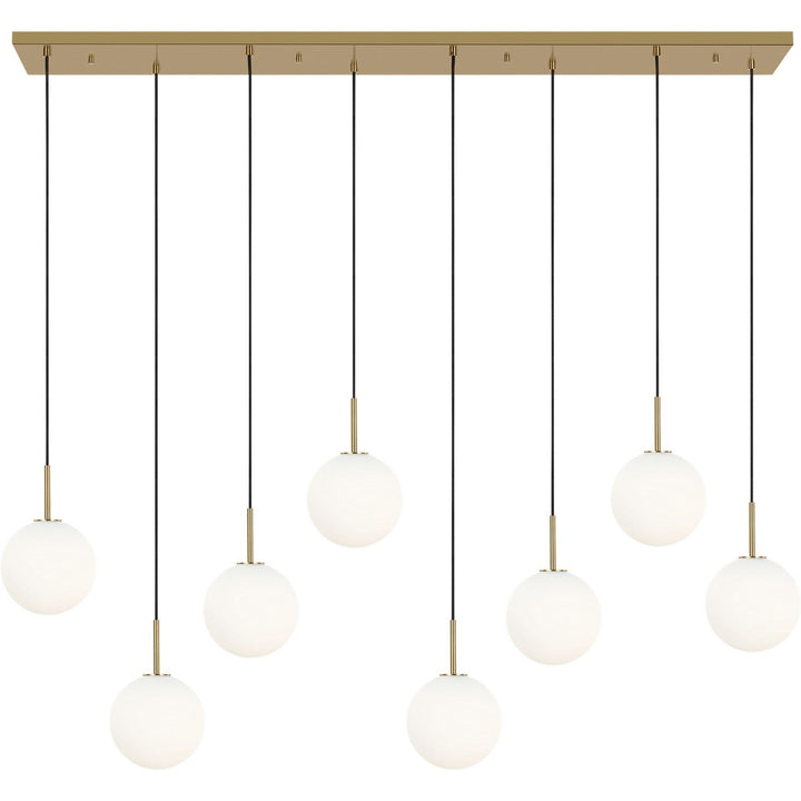 Sorelle Eight Light Linear Chandelier in Estate Brass Visual Comfort Studio Canada