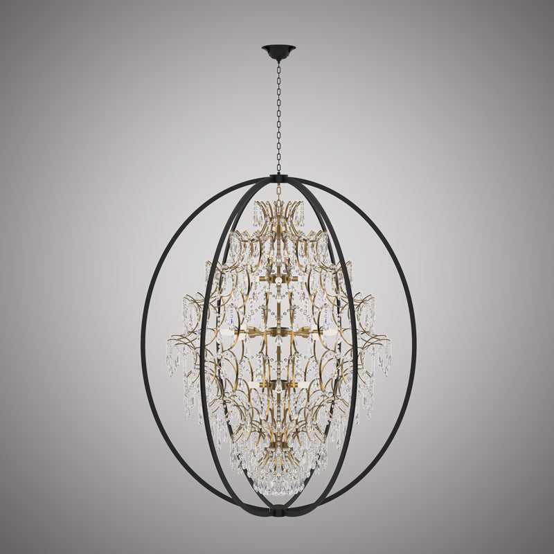 Bella 16 Light Chandelier in Aged Brass/Matte Black Vinci Lighting