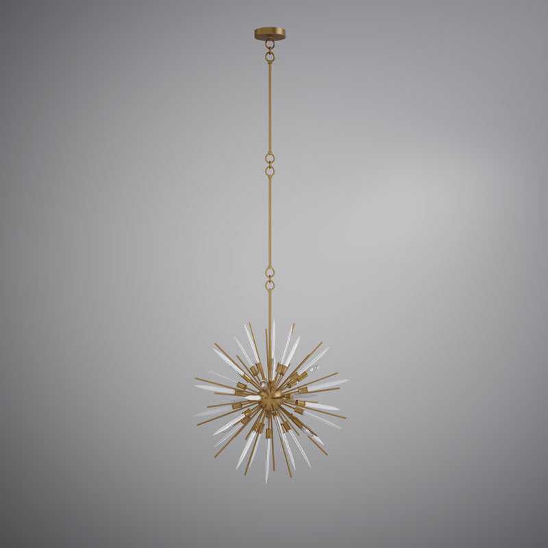 Vinci Lighting - C1084-24AB/WH - Six Light Chandelier - Drake - Aged Brass with white glass